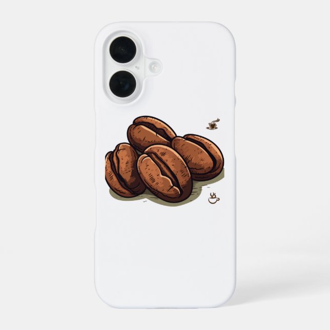 Coque iPhone 16 grains de café (Verso)