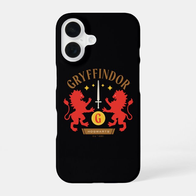 Coque iPhone 16 Graphisme du double lion et de l'épée de la maison (Verso)