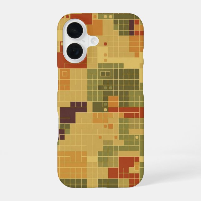 Coque iPhone 16 Grille de Pixels Vintage (Verso)