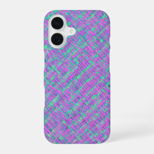 Coque iPhone 16 Grille numérique néon