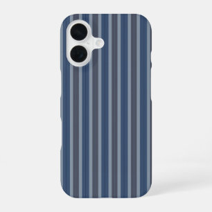 Coque iPhone 16 gris et pinces rayées en jean