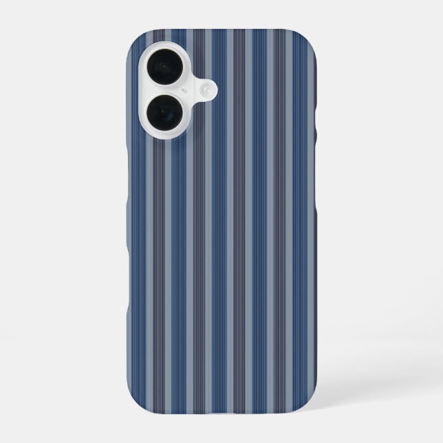 Coque iPhone 16 gris et pinces rayées en jean (Verso)