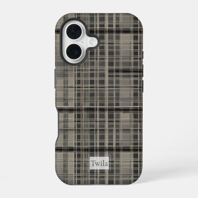 Coque iPhone 16 Gris plat moderne et décalé (Verso)