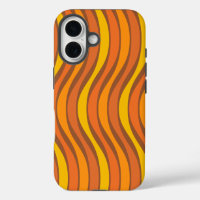 Groovy années 60 70 Abstrait Lignes ondulées Orang