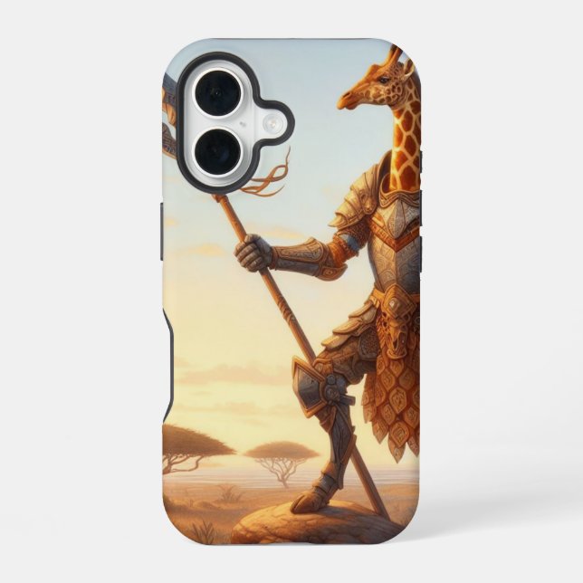 Coque iPhone 16 guerrier girafe (Verso)