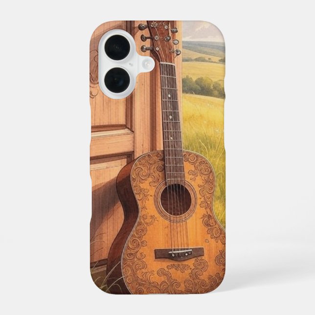 Coque iPhone 16 Guitare acoustique (Verso)