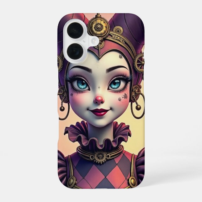 Coque iPhone 16 Harlequin Steampunk (Verso)