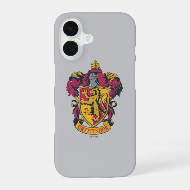 Coque iPhone 16 Harry Potter | Blason de Gryffondor Or et Rouge (Verso)