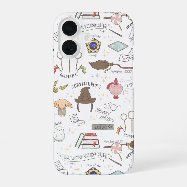 Coque iPhone 16 HARRY POTTER™ Motif Magique Minuscule (Verso)
