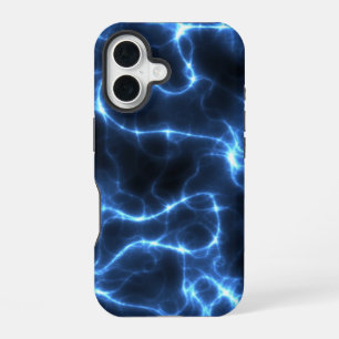 Coque iPhone 16 Haute Tension Électrique Bleu Boîtier de télépho