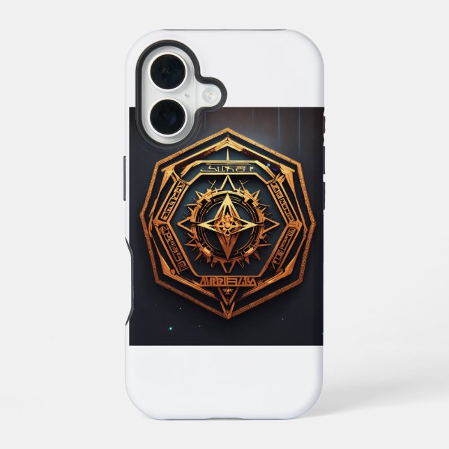 Coque iPhone 16 Hexagone Aztèque (Verso)