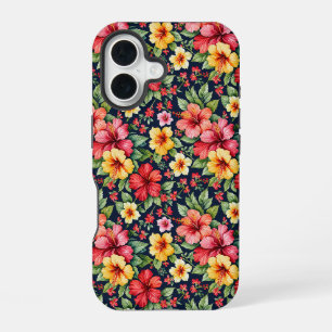 Coque iPhone 16 Hibiscus Tropical Brillant