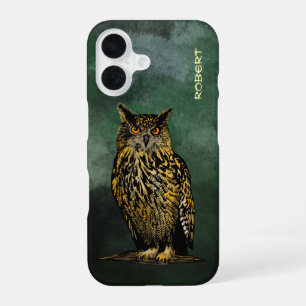 Coque iPhone 16 Hibou de l'aigle dans la forêt crépusculaire