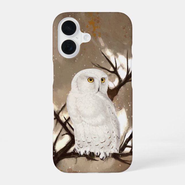 Coque iPhone 16 Hibou des neiges  (Verso)