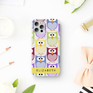 Coque iPhone 16 Hiboux mignons, motif de hibou, hiboux colorés, vo