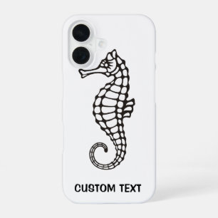 Coque iPhone 16 Hippocampe Noir