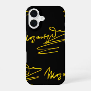 Coque iPhone 16 HOMMAGE À MOZART 3D Signature Compositeur Noir Or