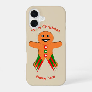 Coque iPhone 16 Homme en pain d'épice de fête de Noël