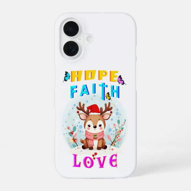 Coque iPhone 16 Hope Faith Love (Verso)