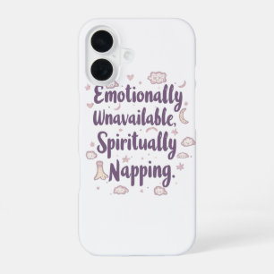 Coque iPhone 16 Humour d'introverti impertinent avec des nuages mi