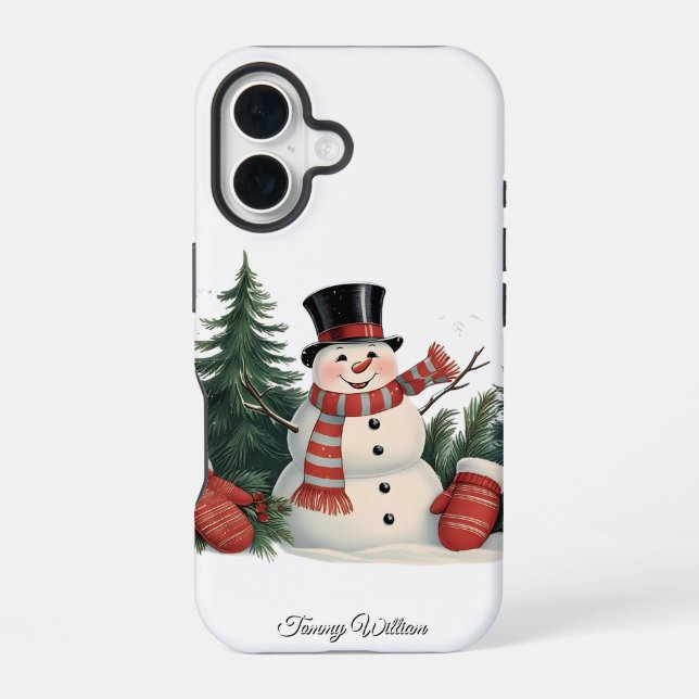 Coque iPhone 16 Humour drôle tendance moderne Joyeux Noël (Verso)