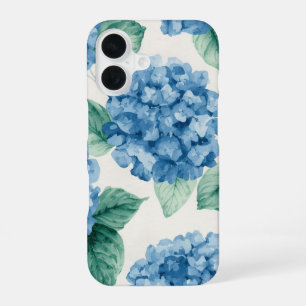 Coque iPhone 16 Hydrangea Blues Fleurs Aquarelle Botanique Florais