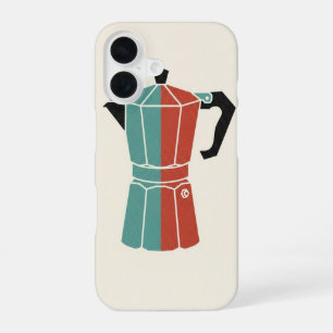 Coque iPhone 16 Icône de cafetière Moka vintage