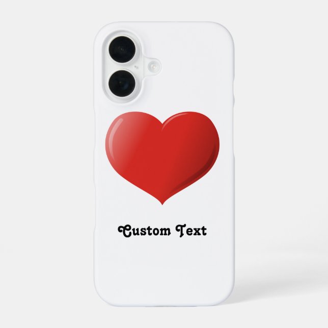 Coque iPhone 16 Icône de cœur 3D (Verso)