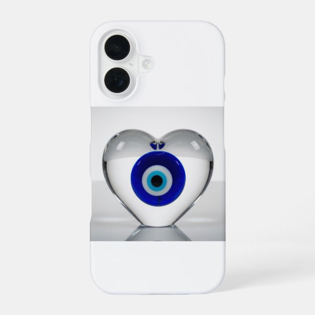 Coque iPhone 16 Icône de cœur de mauvais œil Conception graphique  (Verso)