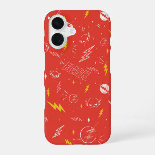 Coque iPhone 16 Icône de foudre Flash et motif de gribouillis