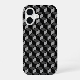 Coque iPhone 16 Illusion optique noire 3D