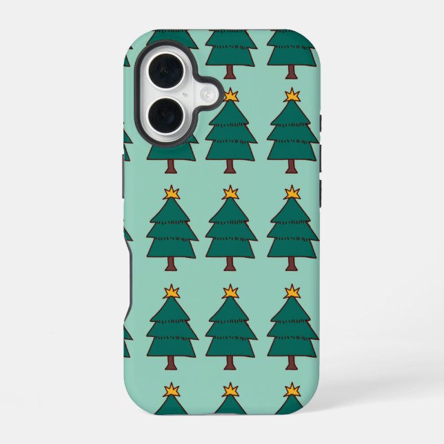 Coque iPhone 16 illustration d'arbre de Noël  (Verso)