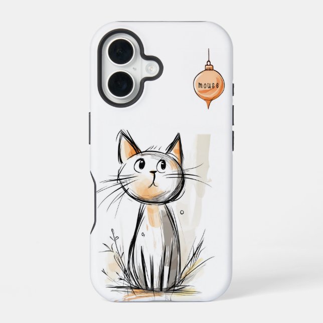 Coque iPhone 16 Illustration de chat mignon et doux (Verso)