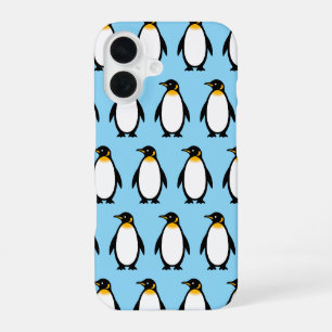 Coque iPhone 16 Illustration minimaliste du Manchot royal