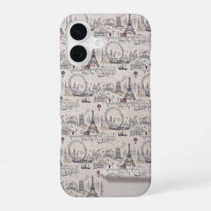 Coque iPhone 16 Images vintage noir et blanc d'Europe Case-Mate iP