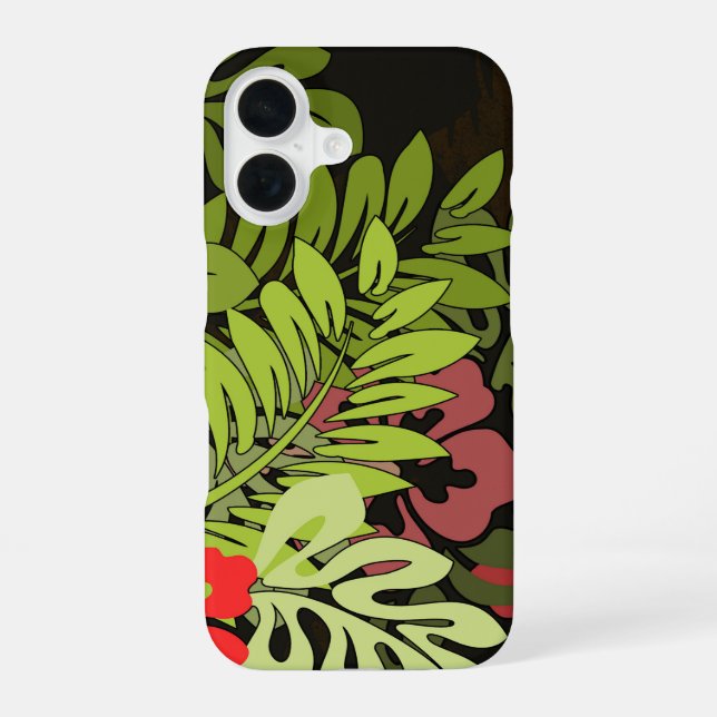 Coque iPhone 16 Impression d'art de fleur d'Hawaii Aloha (Verso)