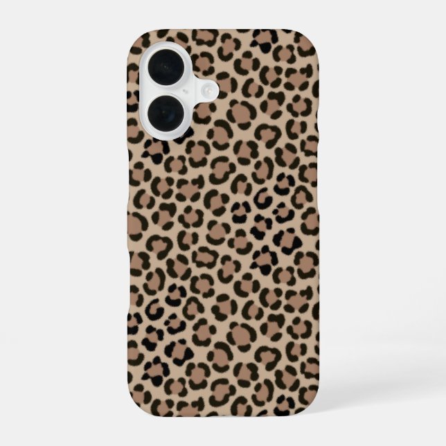 Coque iPhone 16 Impression de léopard tendance effet de fourrure r (Verso)