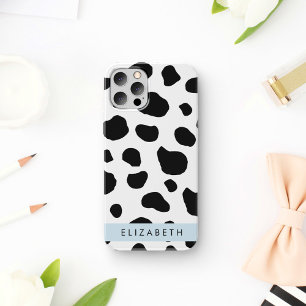 Coque iPhone 16 Impression de vache, Taches de vache, Noir et Blan
