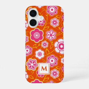 Coque iPhone 16 Imprimé de bandana floral monogramme