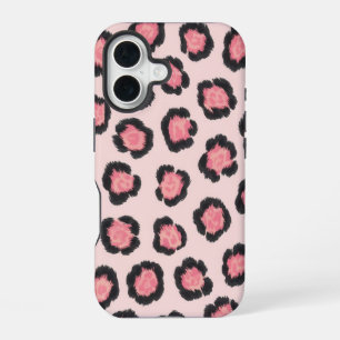 Coque iPhone 16 Imprimé léopard rose chic