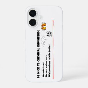 Coque iPhone 16 Ingénieur chimiste drôle — Soyez gentil avec les C