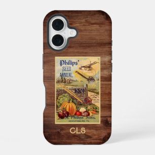 Coque iPhone 16 Initiales de monogramme de paquet de semences et d