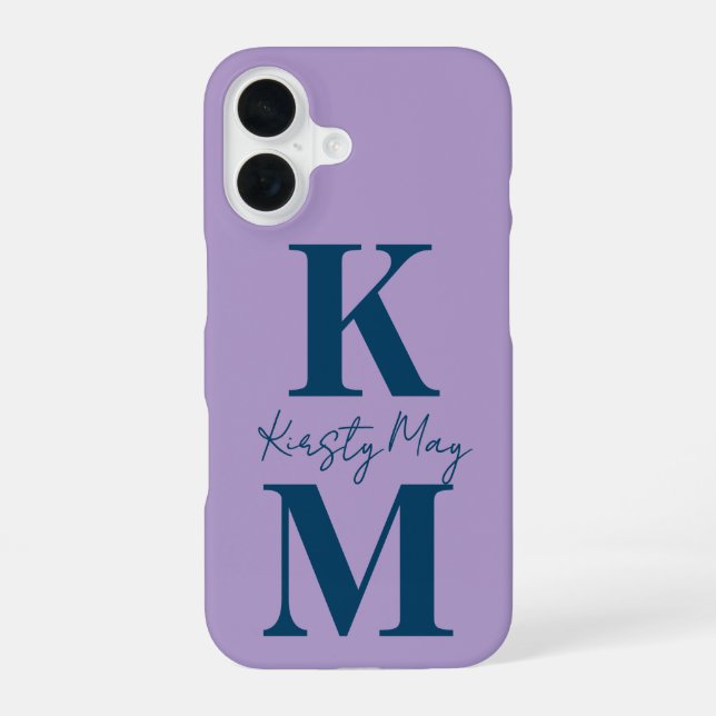 Coque iPhone 16 Initiales modernes minimes Nom Personnaliser (Verso)
