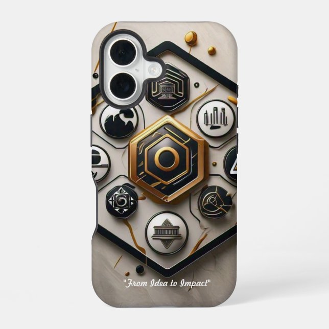 Coque iPhone 16 "Innover, perturber, répéter" (Verso)