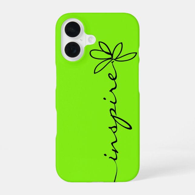 Coque iPhone 16 INSPIRE Sur Vert Néon (Verso)