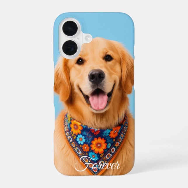 Coque iPhone 16 iPhone 16 : Étui Chien Retriever doré (Verso)