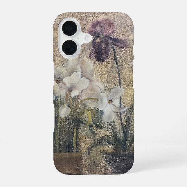 Coque iPhone 16 Iris en fleurs (Verso)