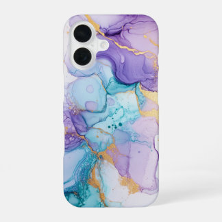 Coque iPhone 16 Iris Lumière Luxe Lavande Aqua Aquarelle