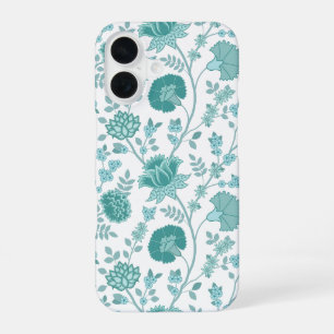 Coque iPhone 16 Jacobean Floral Big Motif Tee sur blanc
