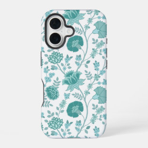 Coque iPhone 16 Jacobean Floral Big Motif Tee sur blanc